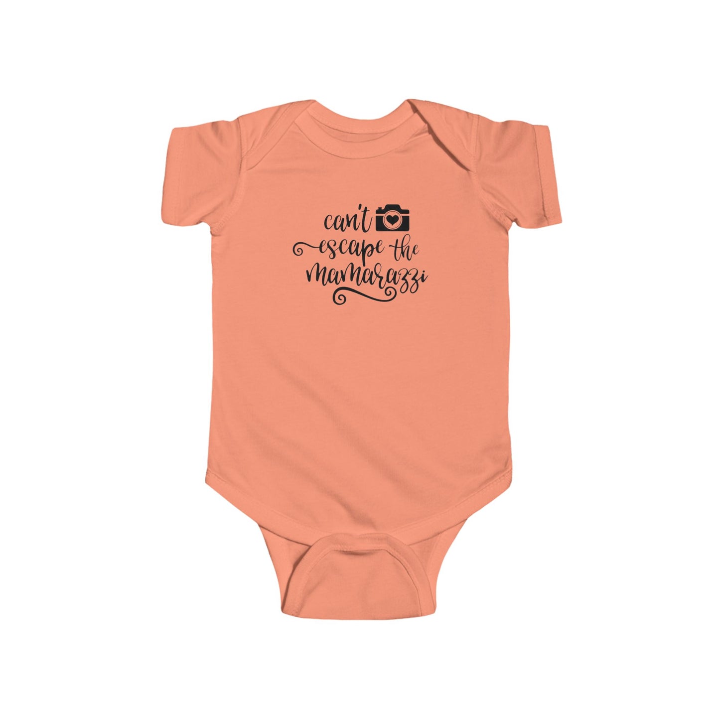 Body de bebé "No puedes escapar de Mamarazzi" - Diseño de cámara y corazón