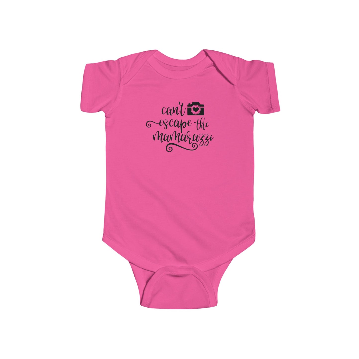 Body de bebé "No puedes escapar de Mamarazzi" - Diseño de cámara y corazón