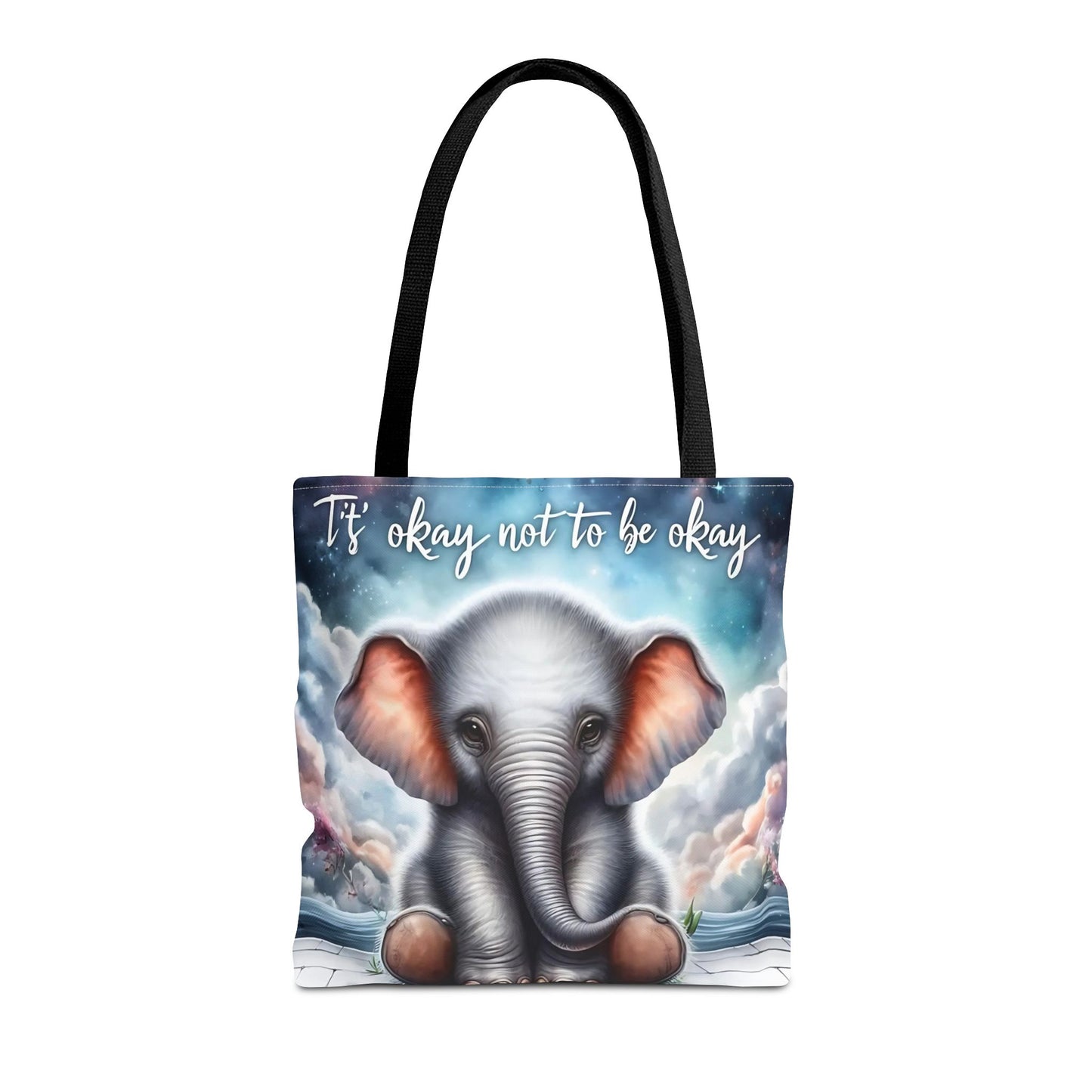 Bolsa de mano con elefante “Está bien no estar bien”: un suave recordatorio con un diseño delicado y caprichoso.
