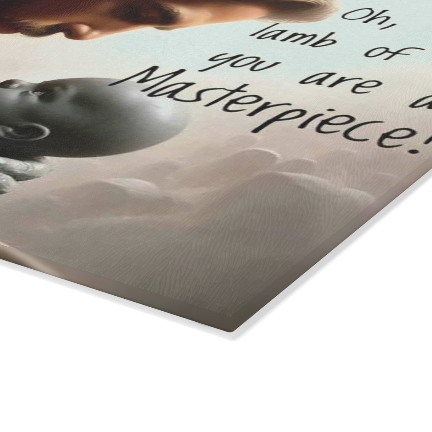 🤍 Oh, Little Lamb of God – “You Are a Masterpiece!” Faith Cutting Board