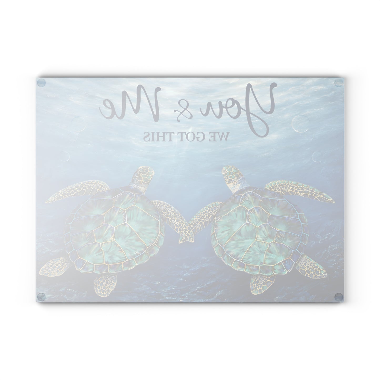 You & Me Sea Turtle Glass Cutting Board – We Got This Inspirational Ocean Art Kitchen Decor