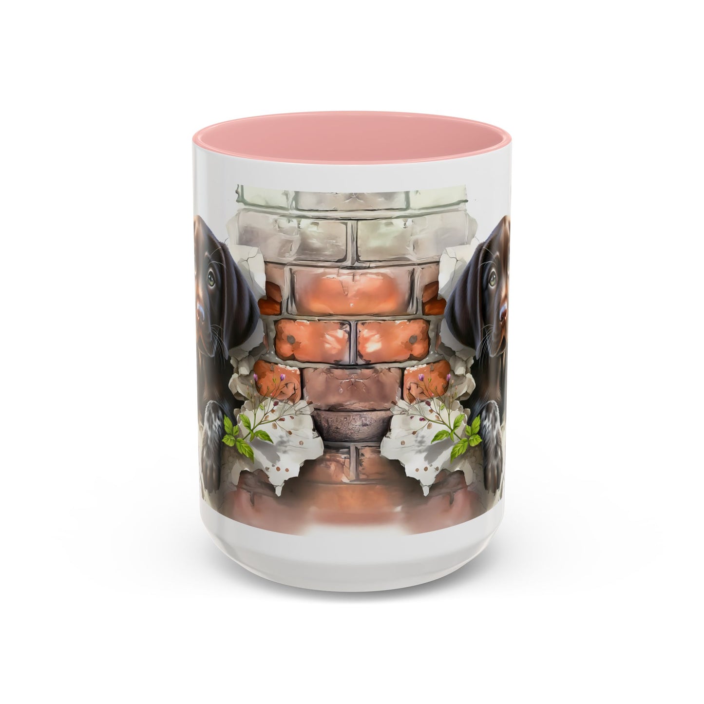 🐶🍫 Chocolate Lab Puppy Accent Mug – Sweet Brown Pup Coffee Cup ☕💛