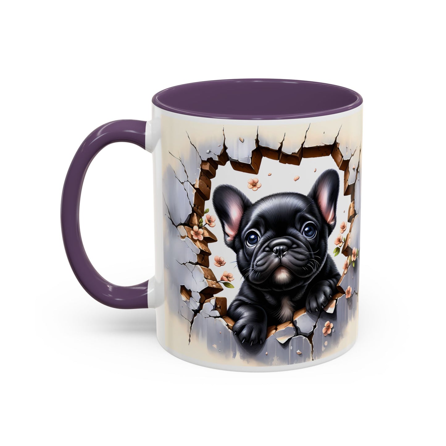 🐾☕ Black French Bulldog Puppy Accent Mug – Cute Breakthrough Pup Design ✨