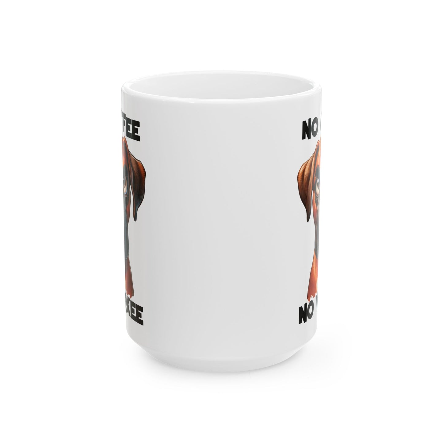🐶 Sin café, no hay trabajo – Divertida taza de perro bóxer para amantes del café ☕