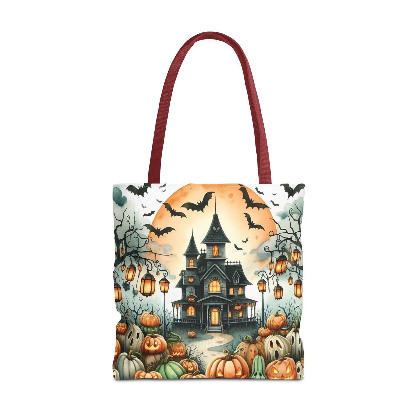 🏚️ Haunted House Halloween Tote Bag – Spooky Nights & Pumpkin Delights 🎃🖤