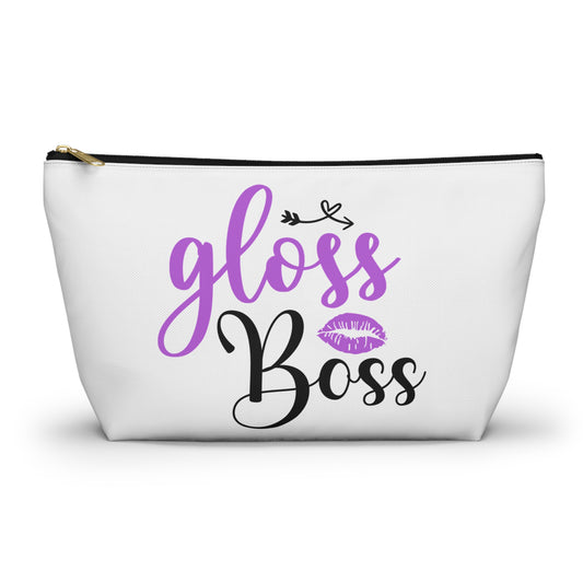 Accessory Pouch – "Gloss Boss" Purple Makeup Bag