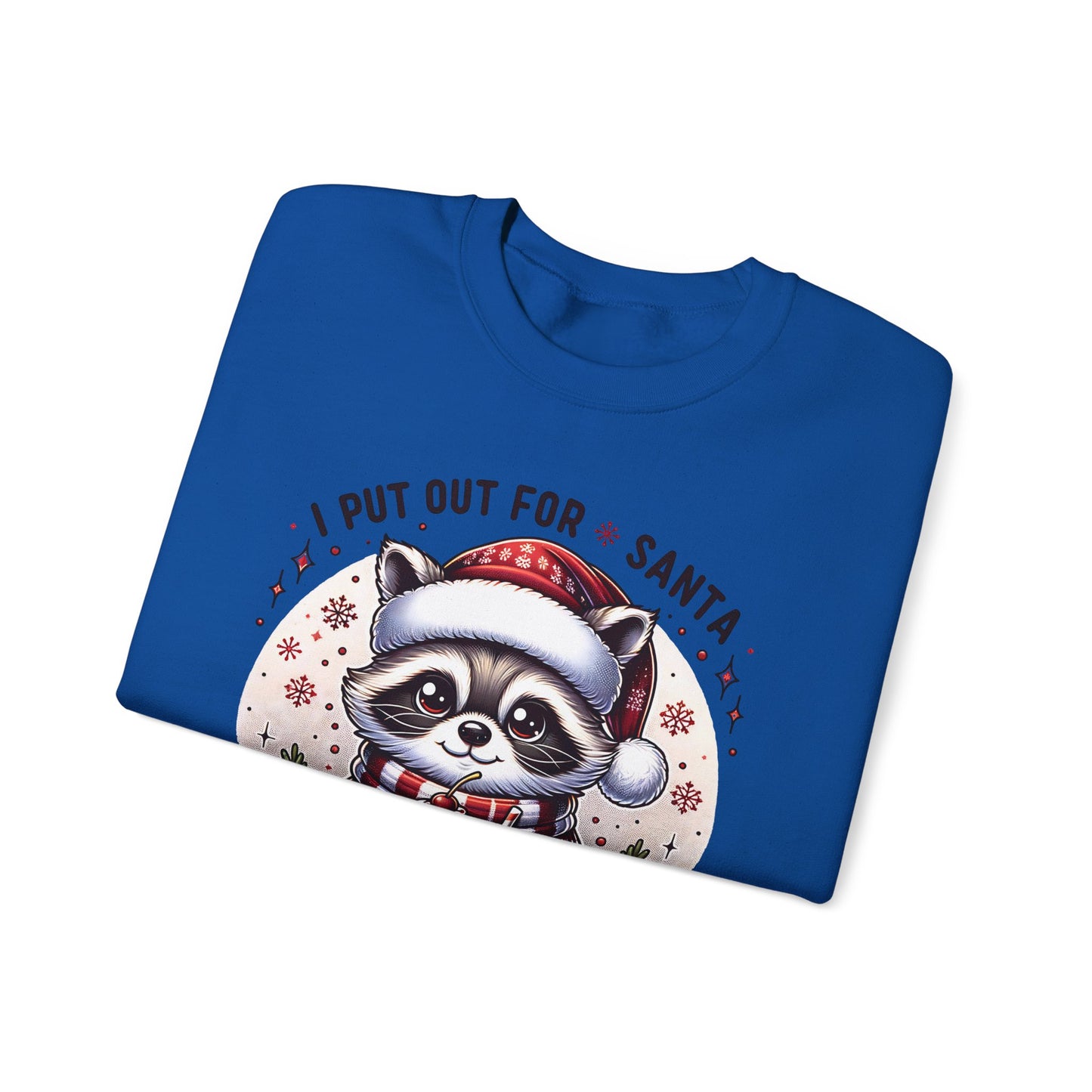 🎄🦝 “Naughty Raccoon Cocoa” Christmas Crewneck – Cute, Cozy & A Little Cheeky