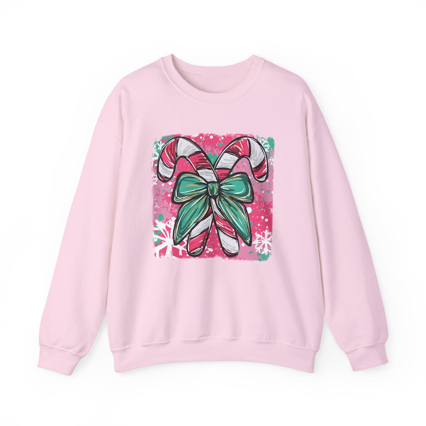 🍭✨ Candy Cane Bow Sweatshirt – Sweet Holiday Style 💖🎀