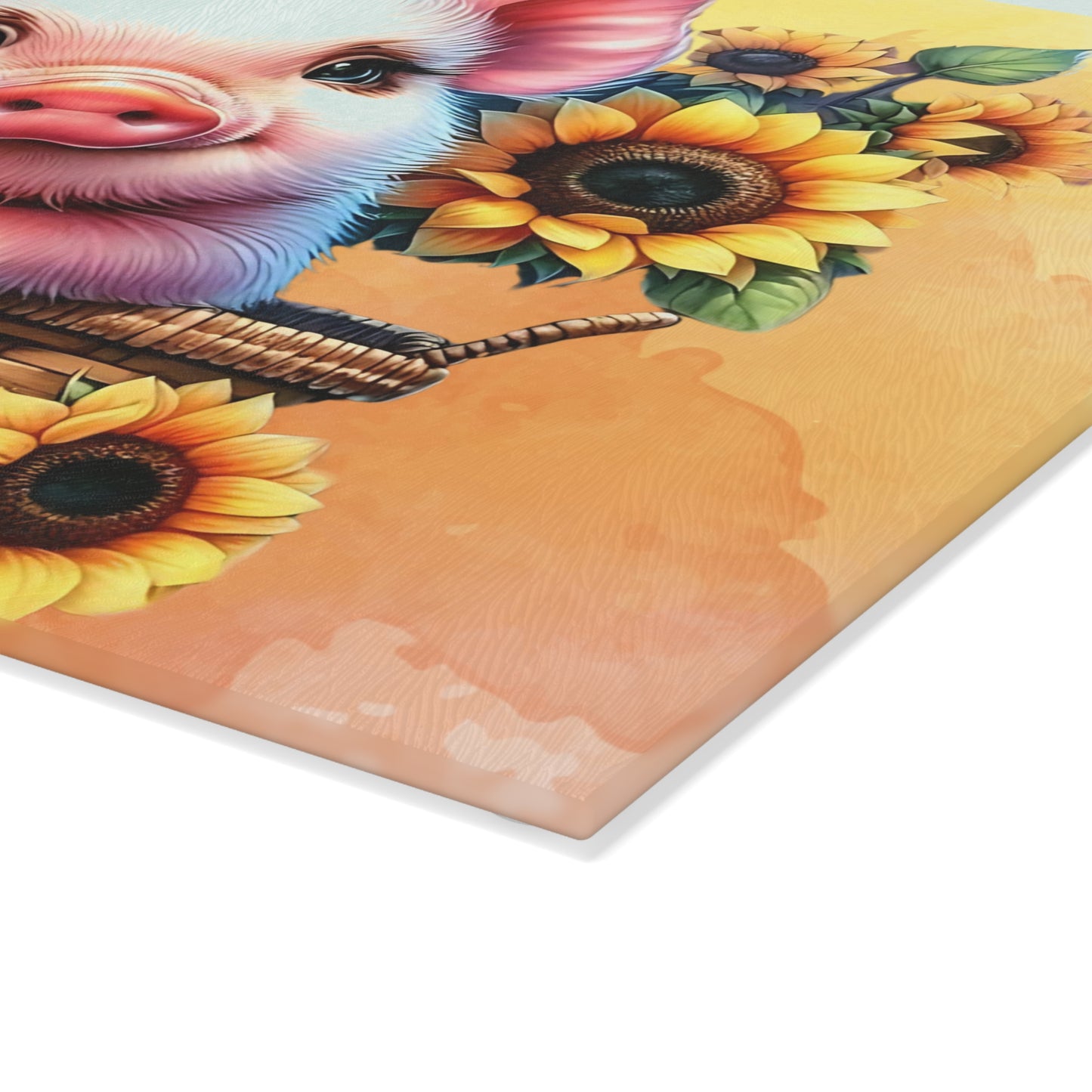 Tabla de cortar de cerdo, decoración de cerdito, regalo rústico de granja, regalo para amantes de los cerdos, tabla de cortar de vidrio, encanto campestre, decoración de cocina de granja