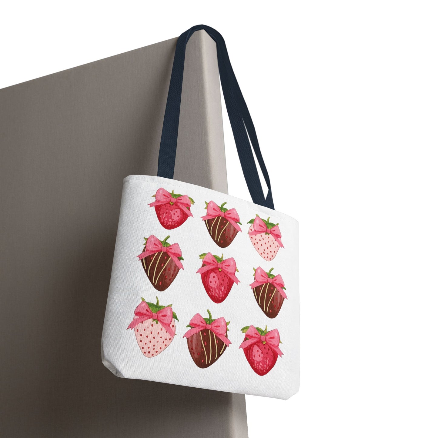 🍓 Chocolate-Covered Strawberry Tote Bag – Sweet, Stylish & Practical 🍫