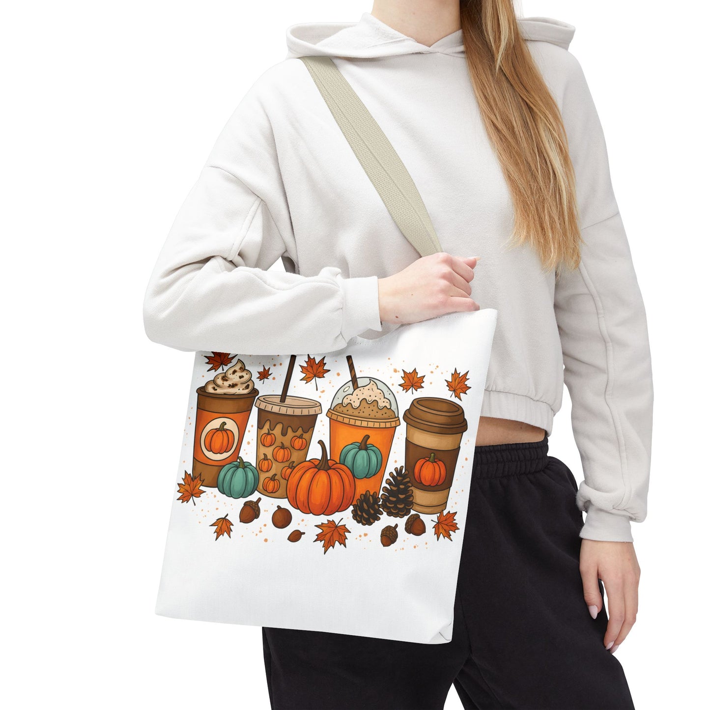 🎃 Pumpkin Spice Vibes Tote Bag – Sippin’ Cozy Fall in Style ☕🍂