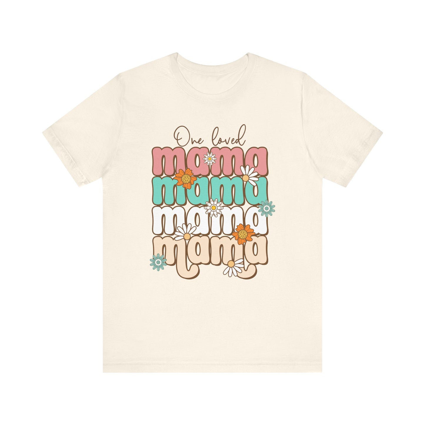 👕 Mama, Mama, Mama, Mama Boho-Style T-Shirt – Joyful Chaos of Motherhood 🌿