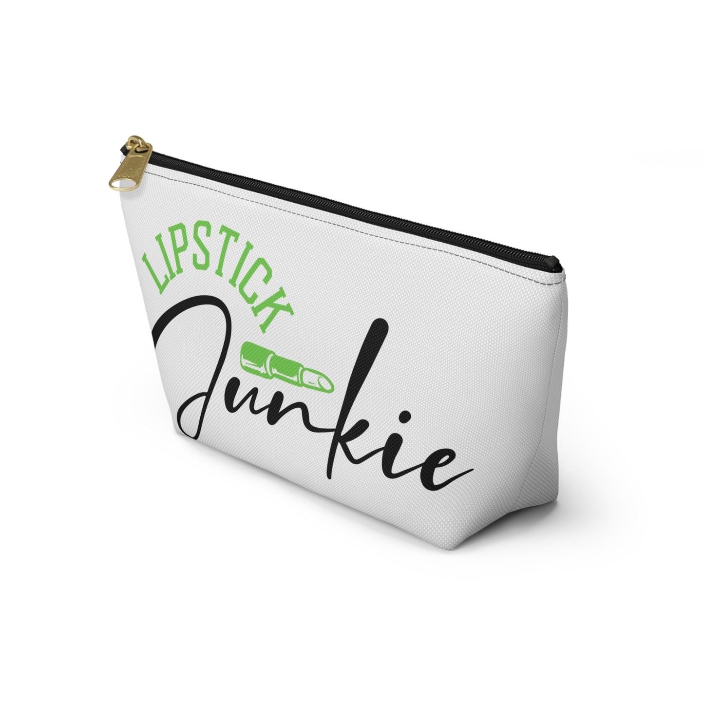 Accessory Pouch – "Lipstick Junkie" Green Makeup Bag