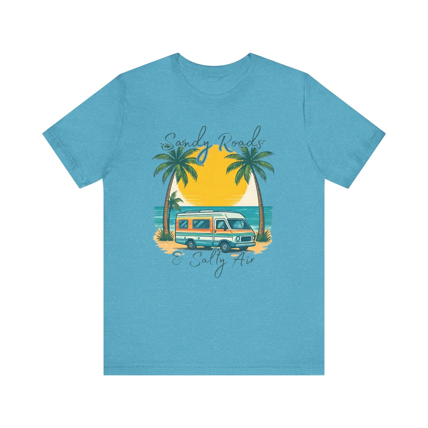 Camiseta Sandy Roads &amp; Salty Air: Camisa playera ligera para mujer para días costeros y ambiente veraniego.