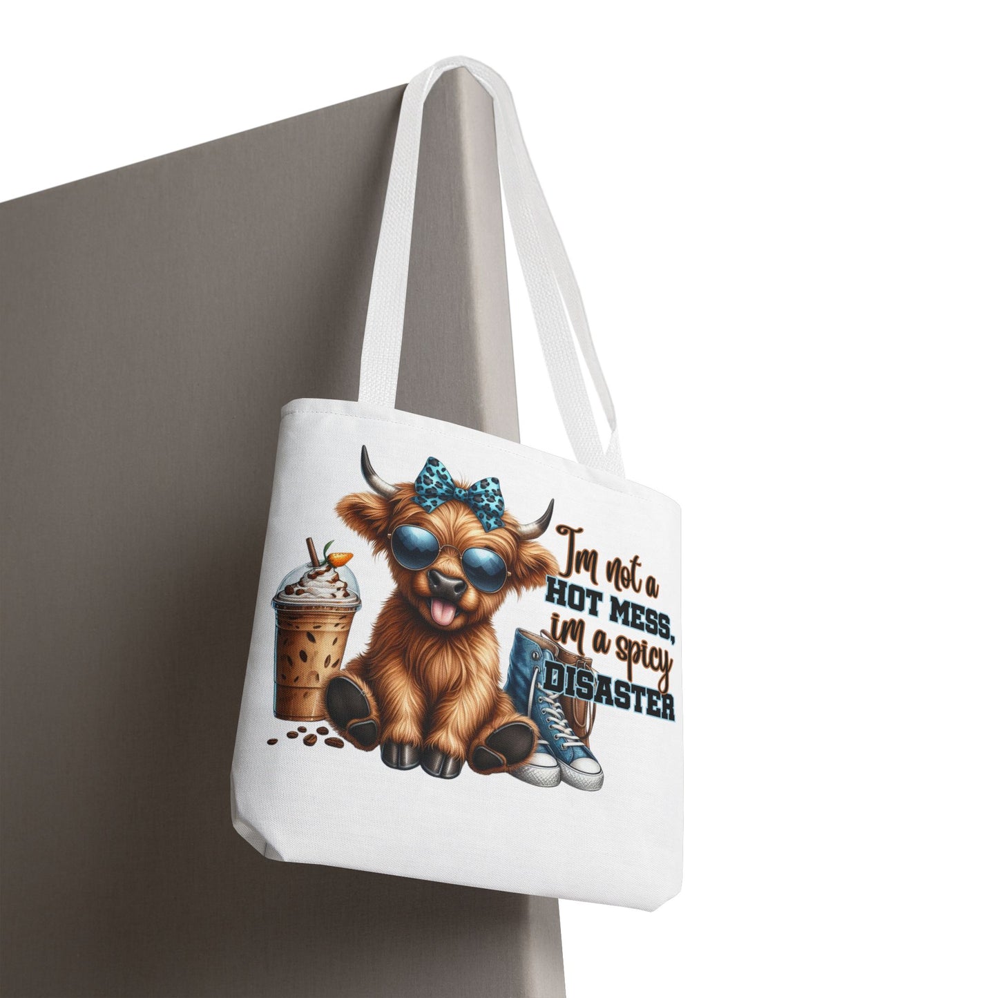 Bolsa de tela Highland Cow: «No soy un desastre picante, soy un desastre picante».