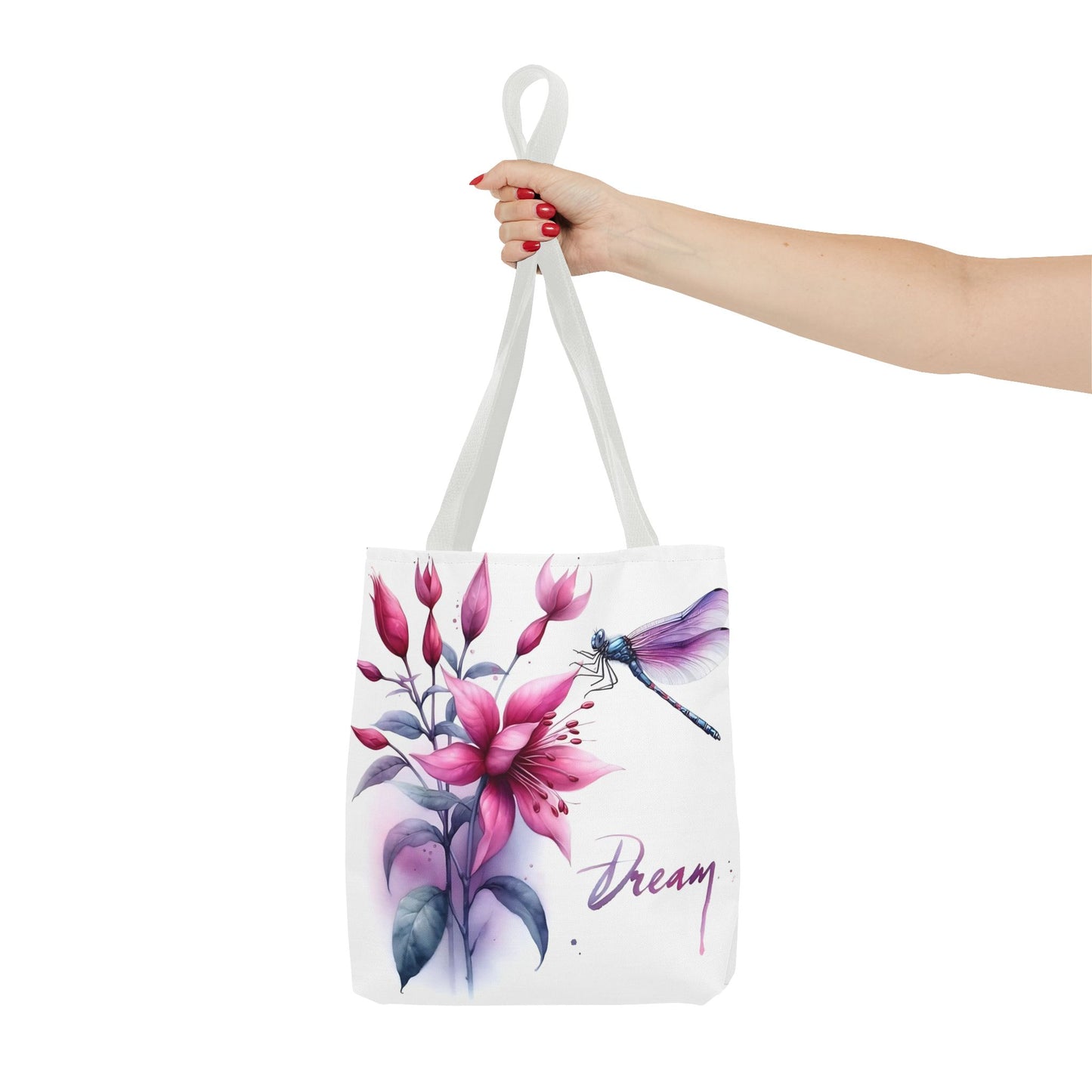 Bolso tote floral "Dream" con detalle de libélula: un bolso de mano inspirador y elegante