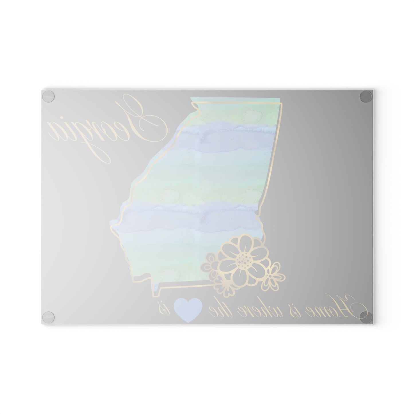 💙 Georgia State Cutting Board – Southern Roots with Watercolor Elegance