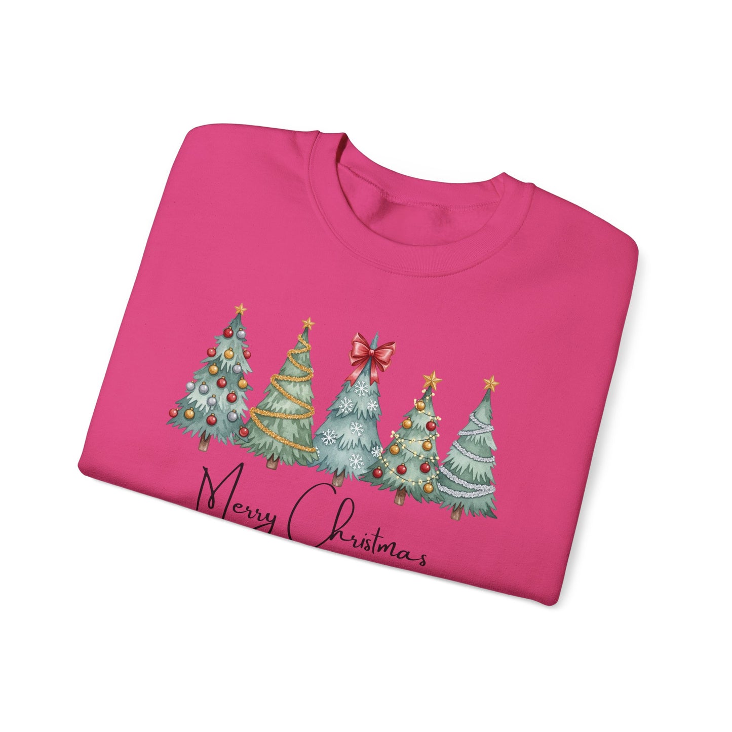 🎄✨ Merry Christmas Trees Sweatshirt – Bold Patterns & Festive Cheer