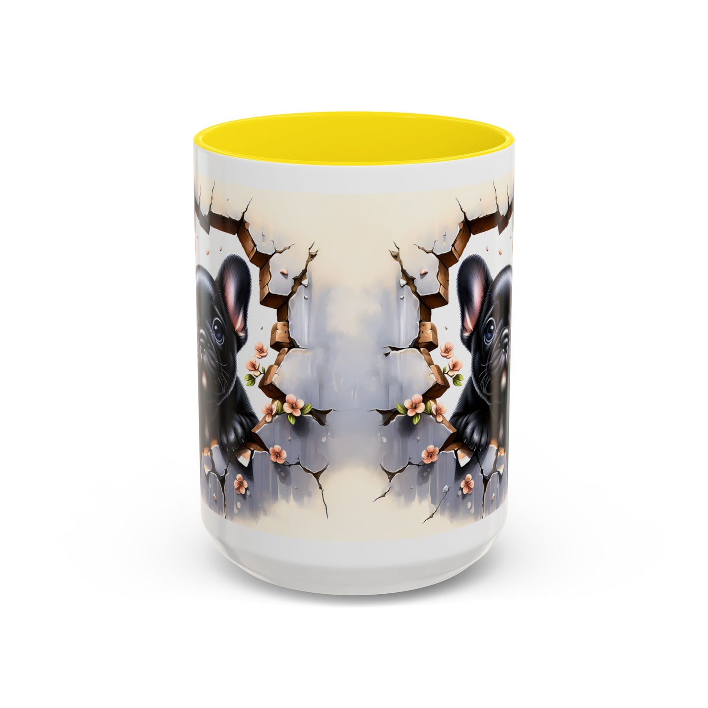 🐾☕ Black French Bulldog Puppy Accent Mug – Cute Breakthrough Pup Design ✨