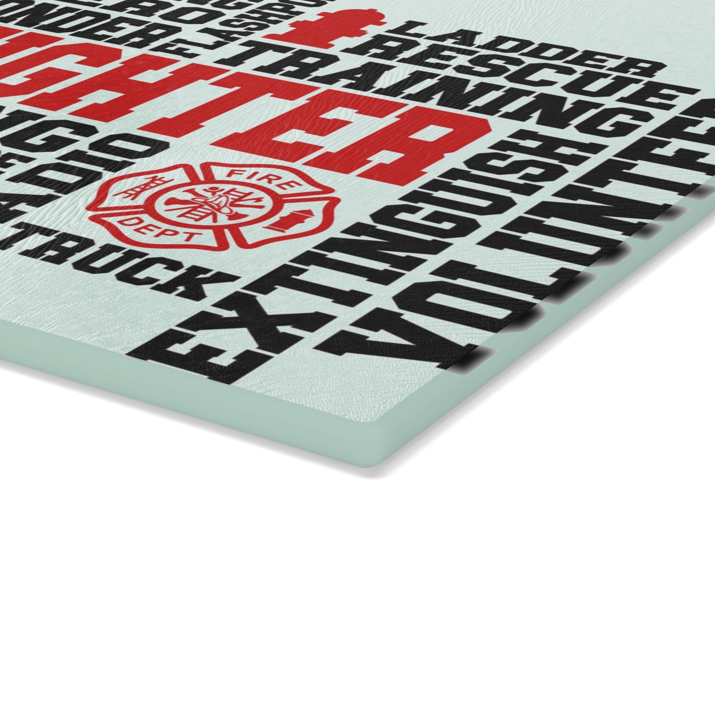 Firefighter Word Art Cutting Board – Strength, Service, and Bravery