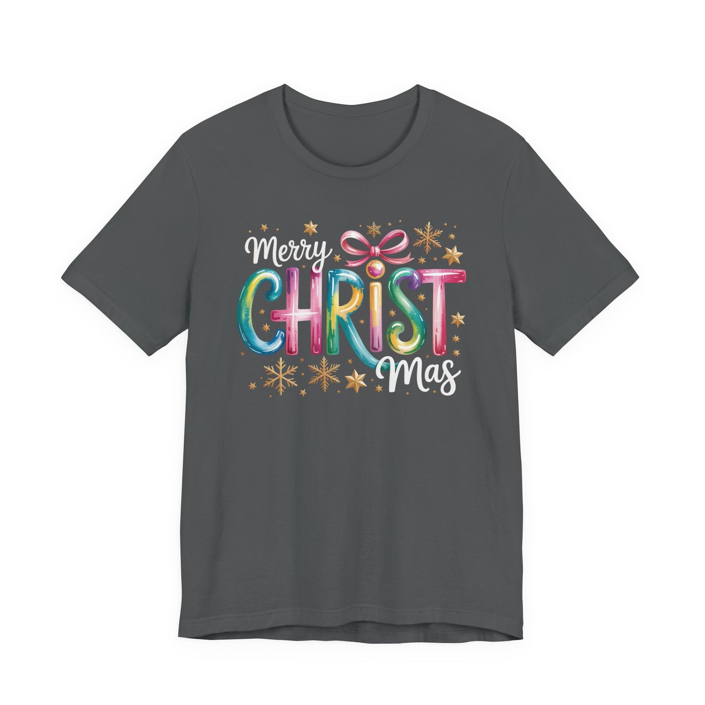 🎄✨ Merry Christmas Glow Lettering T-Shirt – Festive & Bright Holiday Style 🎁🌟