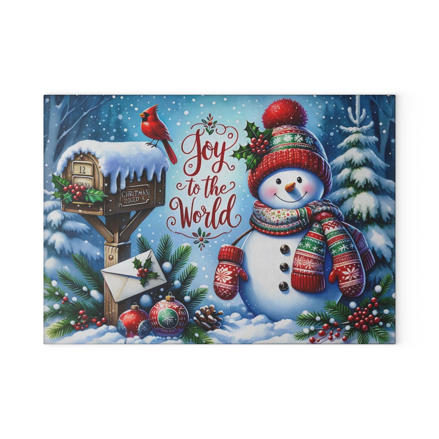 ☃️🎄 Joy to the World Snowman Cutting Board – Festive Cheer for Your Holiday Kitchen ❤️✨