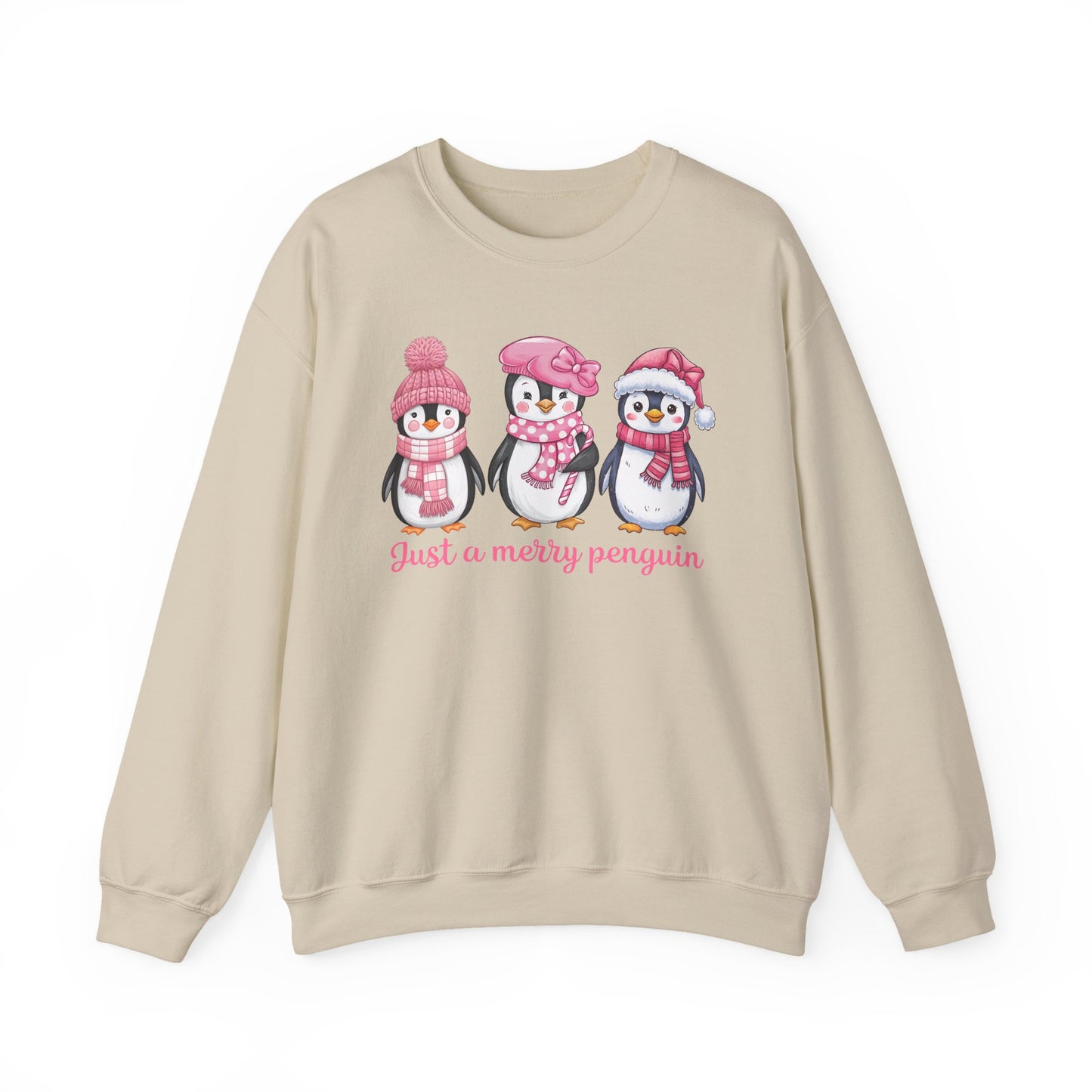 🐧✨ Just a Merry Penguin Sweatshirt – Cute Winter Friends in Pink ❄️💖