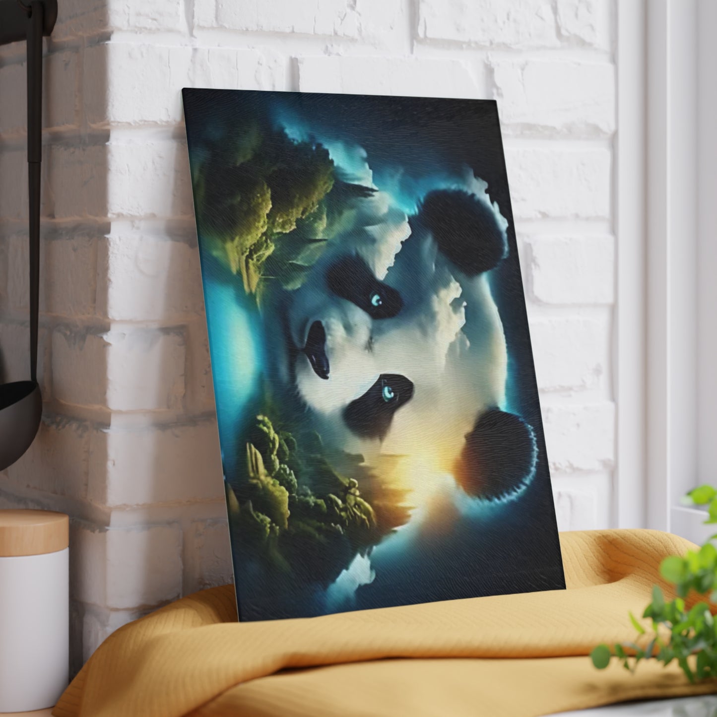 Panda Bear Tempered Glass Cutting Board