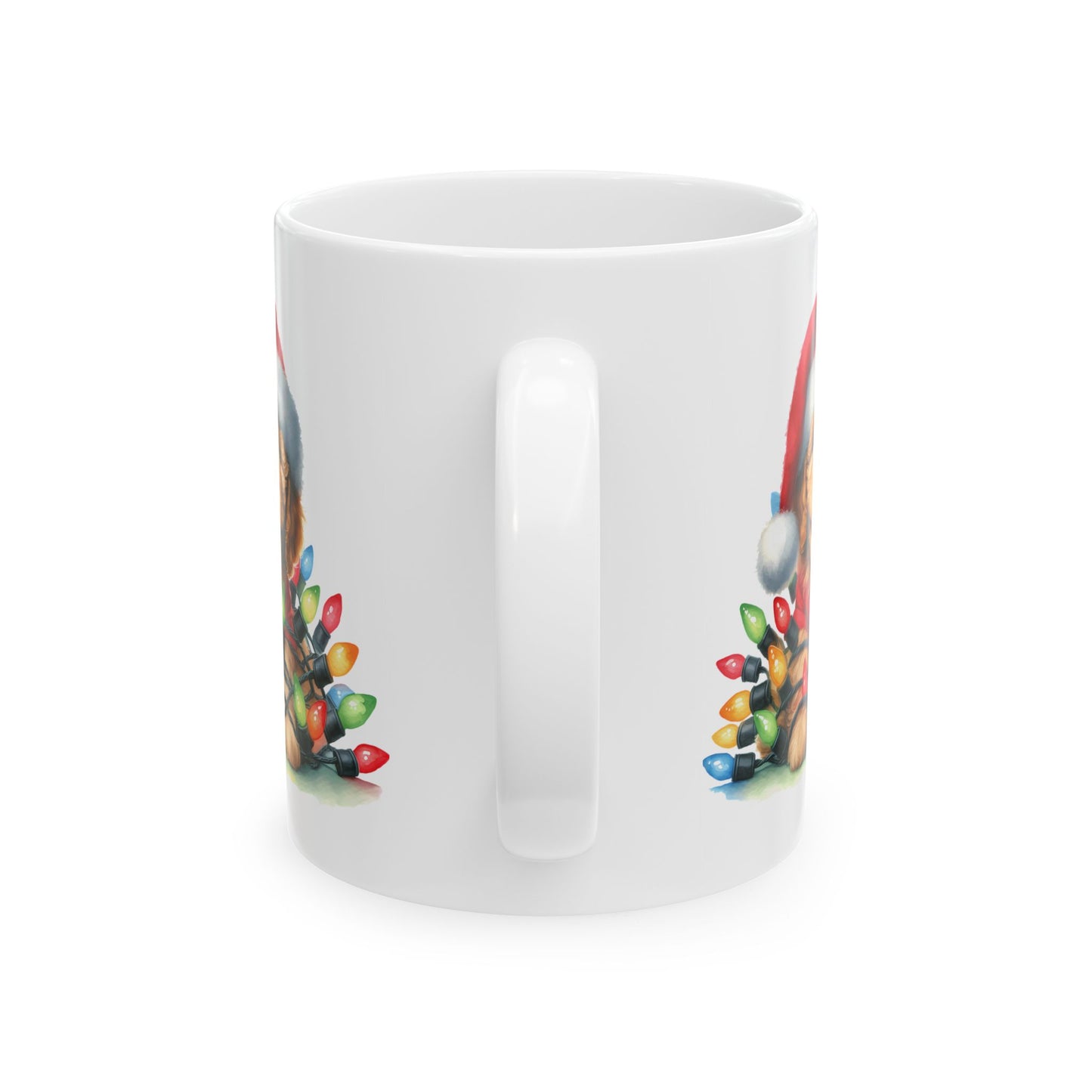 🎄 Doodle Christmas Lights Mug – Holiday Cheer with a Fluffy Twist! ☕🐶