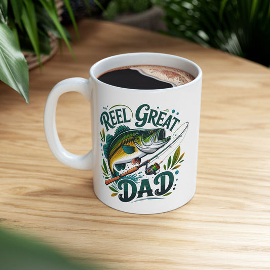 REEL GREAT DAD – Fishing Mug for Father’s Day, Birthday, or Just Because