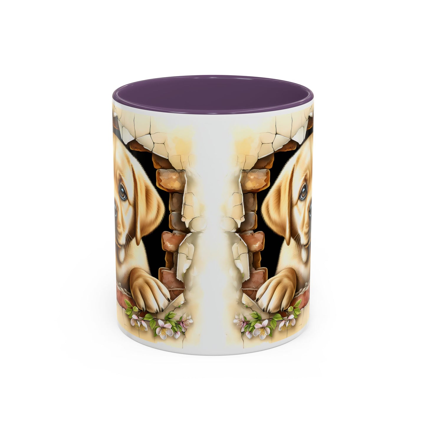 🐶☕ Labrador Puppy Peek Accent Mug – Sweet Yellow Lab Lover Gift ✨💛