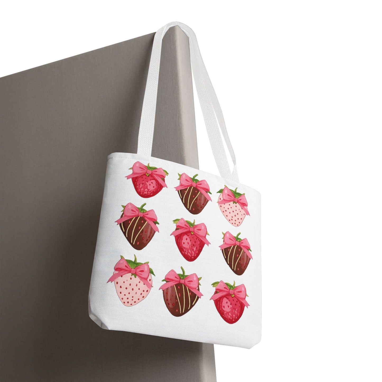 🍓 Chocolate-Covered Strawberry Tote Bag – Sweet, Stylish & Practical 🍫