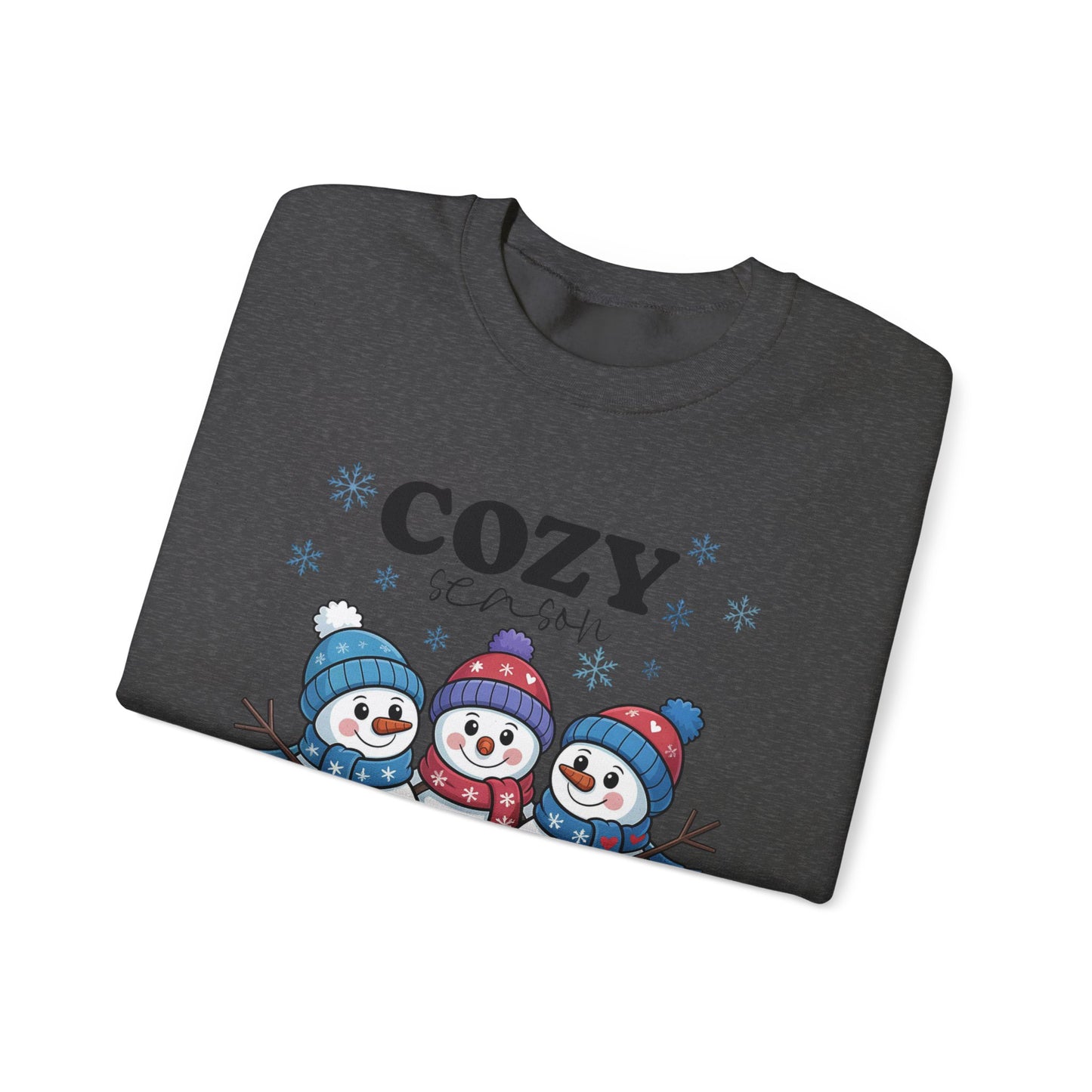 ☃️💙 Cozy Season Snowman Sweatshirt – Adorable Winter Crewneck for Women