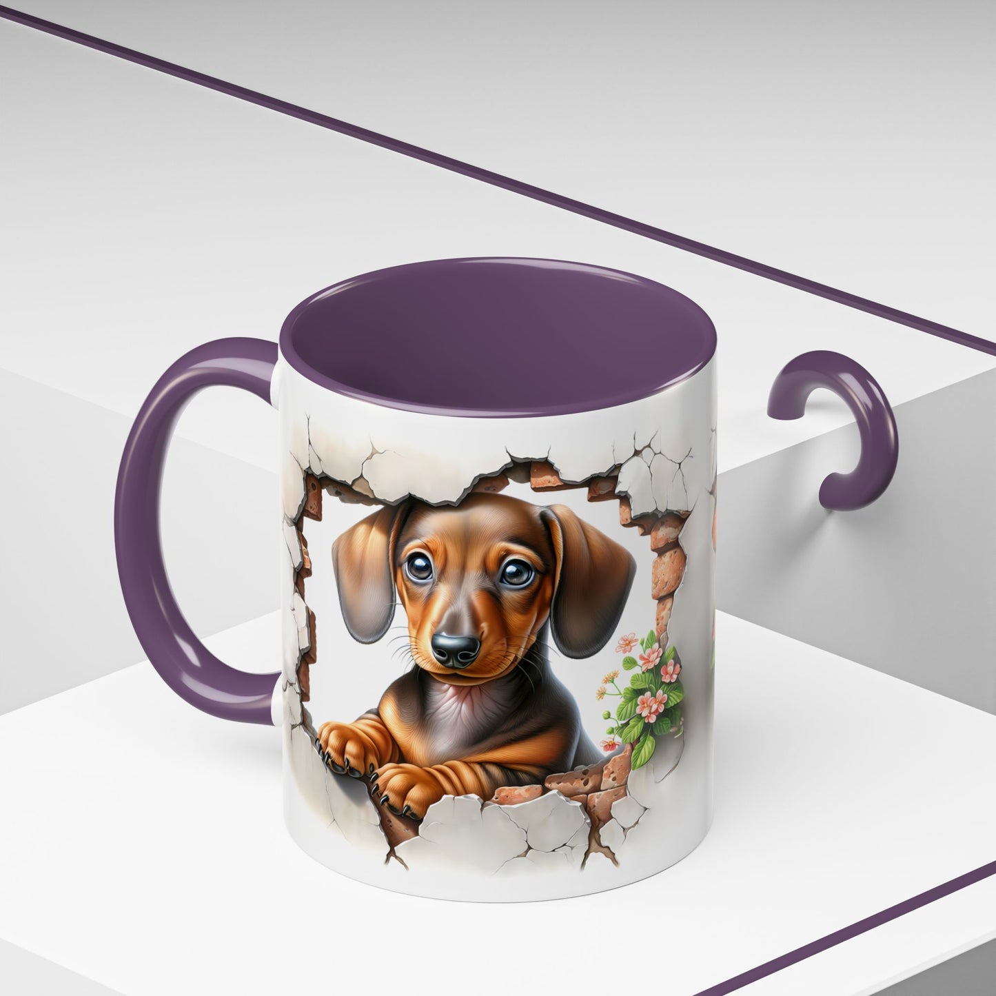 🐾🌭 Dachshund Puppy Accent Mug – Adorable Doxie Coffee Cup ☕❤️