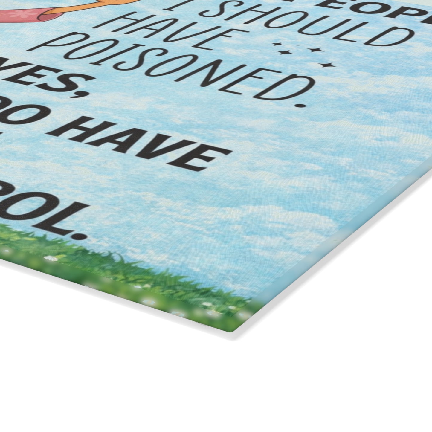 I’ve Cooked for People Glass Cutting Board – Funny Grandma Kitchen Art with Sassy Humor