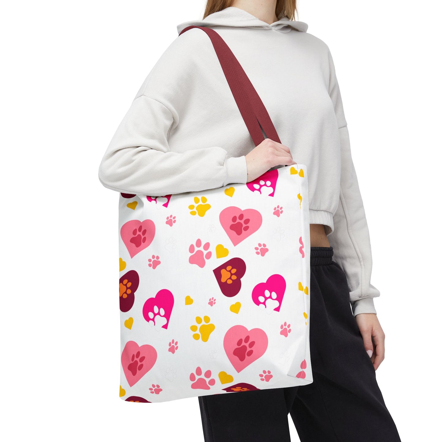 Bolsa de mano con estampado de patas y corazón | Pet Lover Everyday Carry-All