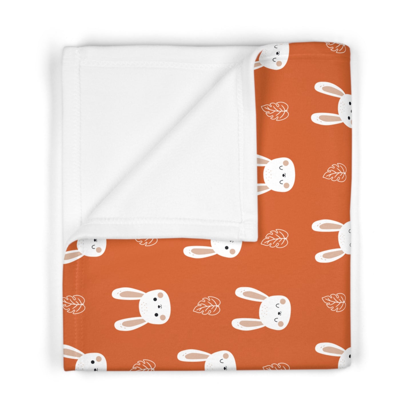 🐰 Velveteen Plush Bunny Blanket – Burnt Orange - Seasonal Color