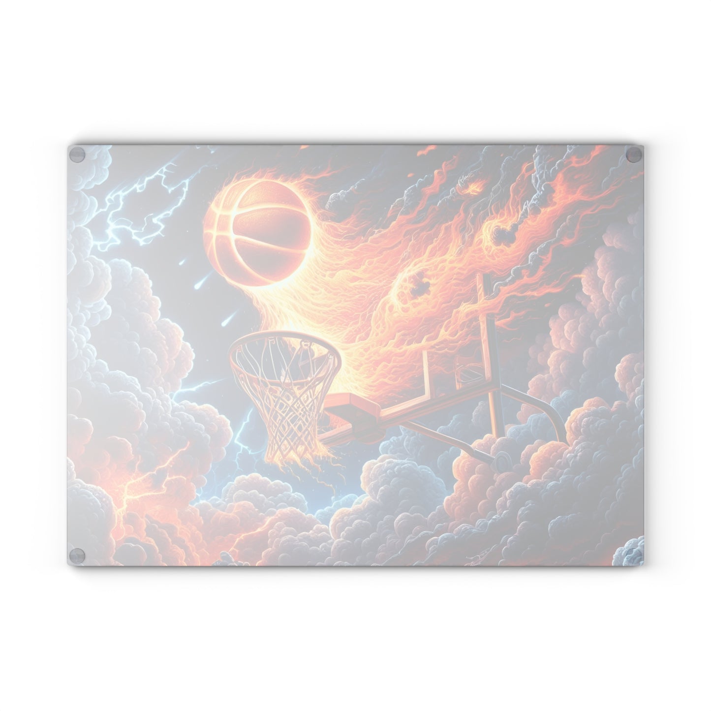 🔥 Fiery Basketball Slam Cutting Board – Bring the Heat to Your Kitchen