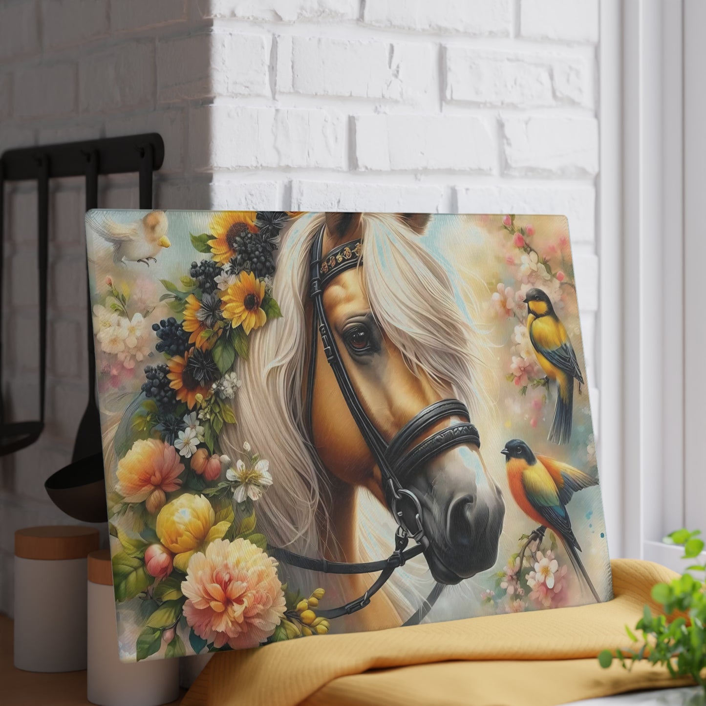 Tabla de cortar de caballo Tabla de cortar de vidrio templado Tabla de cortar de charcutería Tabla de cortar Regalo de inauguración de la casa Tabla de cortar personalizada
