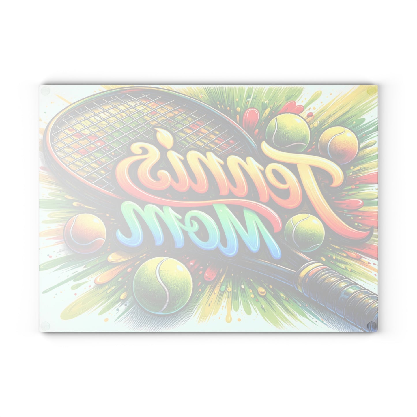 Tennis Mom Cutting Board – Colorful Splash for Your Kitchen
