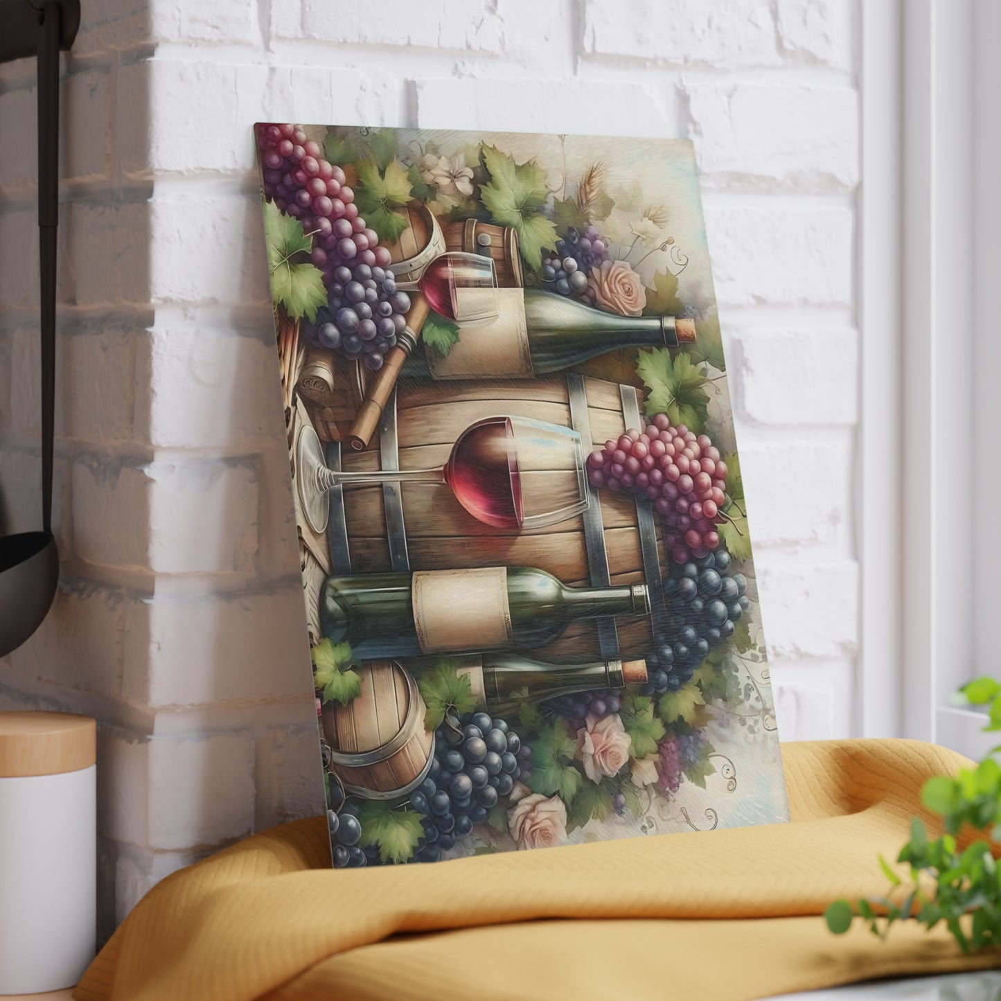 Tabla de cortar de vidrio templado para vino vintage