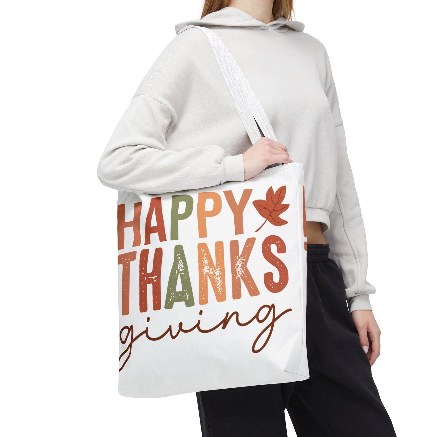 🍁 Rustic Happy Thanksgiving Tote Bag – Simple Charm for the Season 🍂🧡