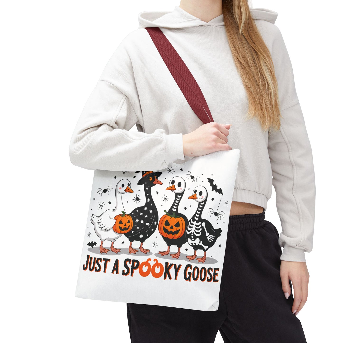 🦢 Just a Spooky Goose Tote Bag – Honkin’ Into Halloween 🎃👻