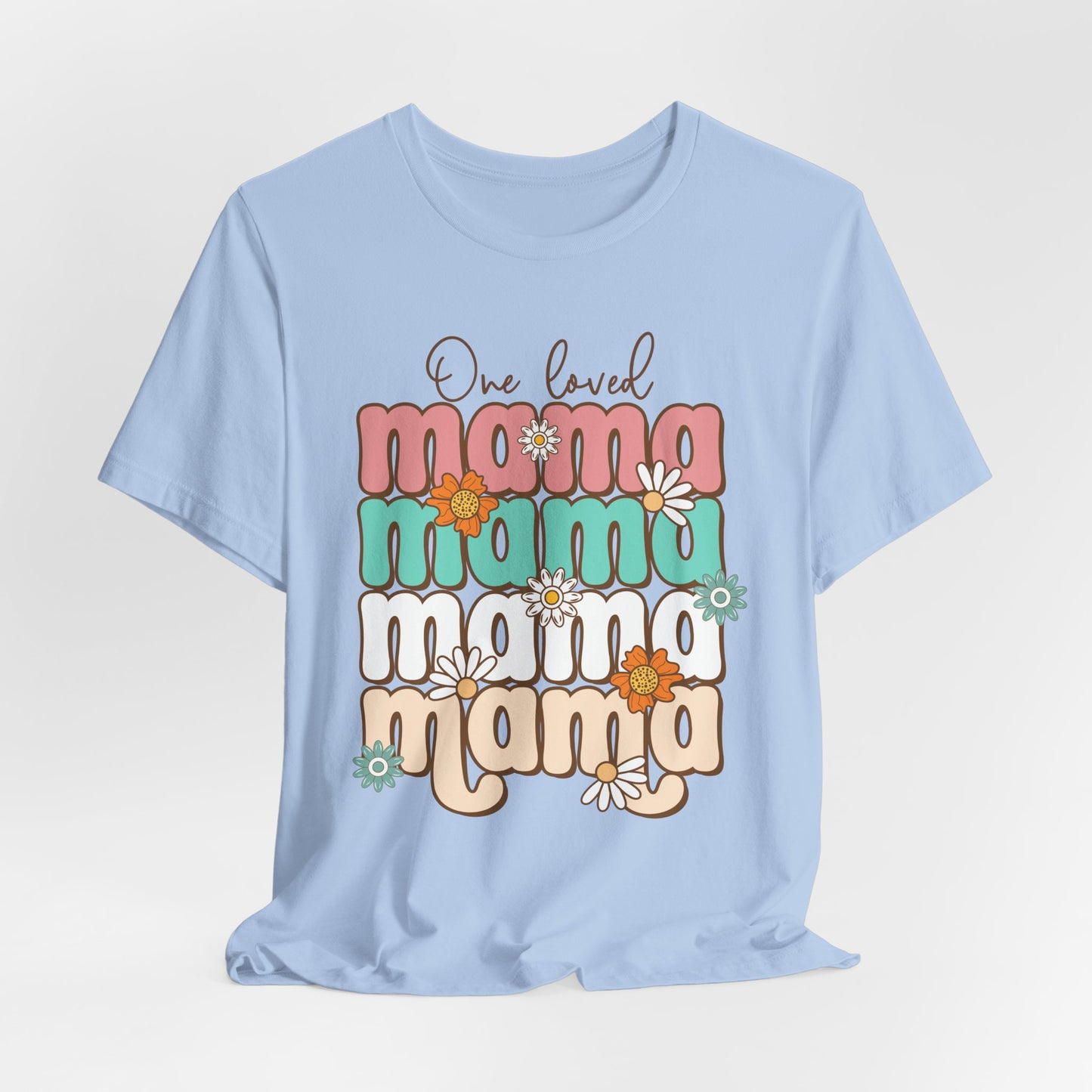 👕 Mama, Mama, Mama, Mama Boho-Style T-Shirt – Joyful Chaos of Motherhood 🌿