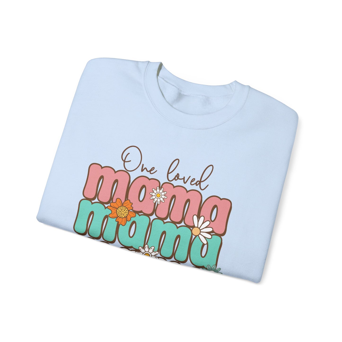 🌼💖 One Loved Mama Sweatshirt – Retro Floral Motherhood Crewneck