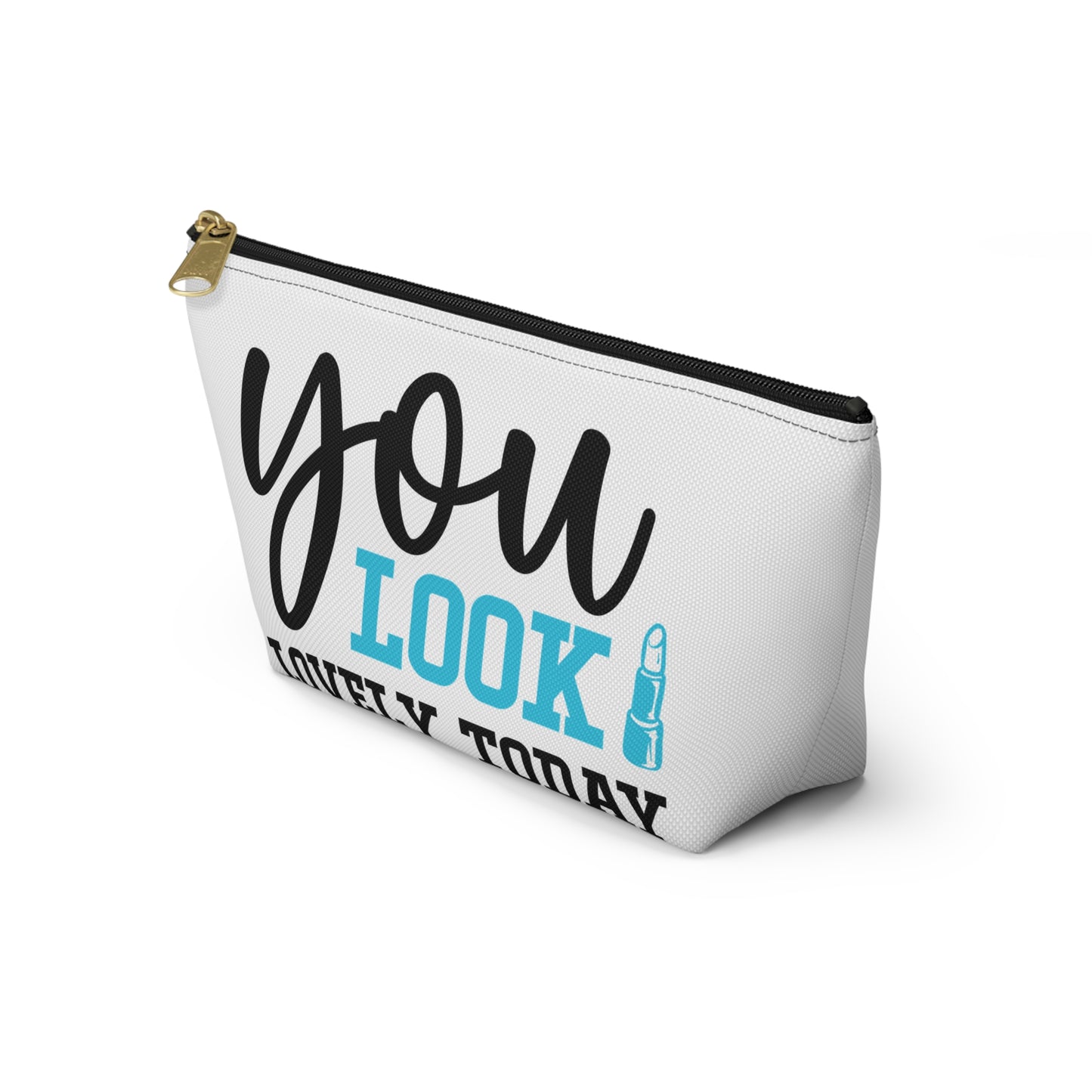 Accessory Pouch – "You Look Lovely Today" Blue Makeup Bag