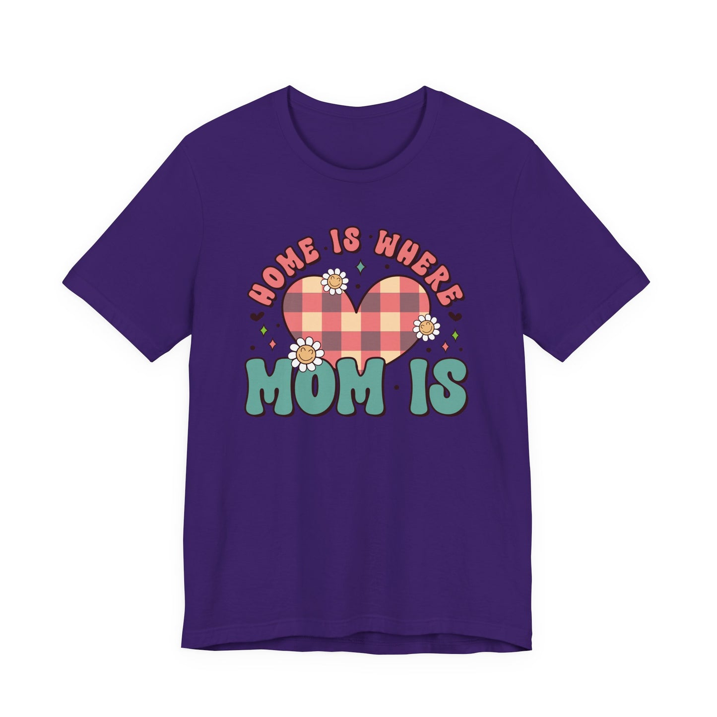 💐 Home Is Where Mom Is – Heart & Daisy Mom T-Shirt 🌸