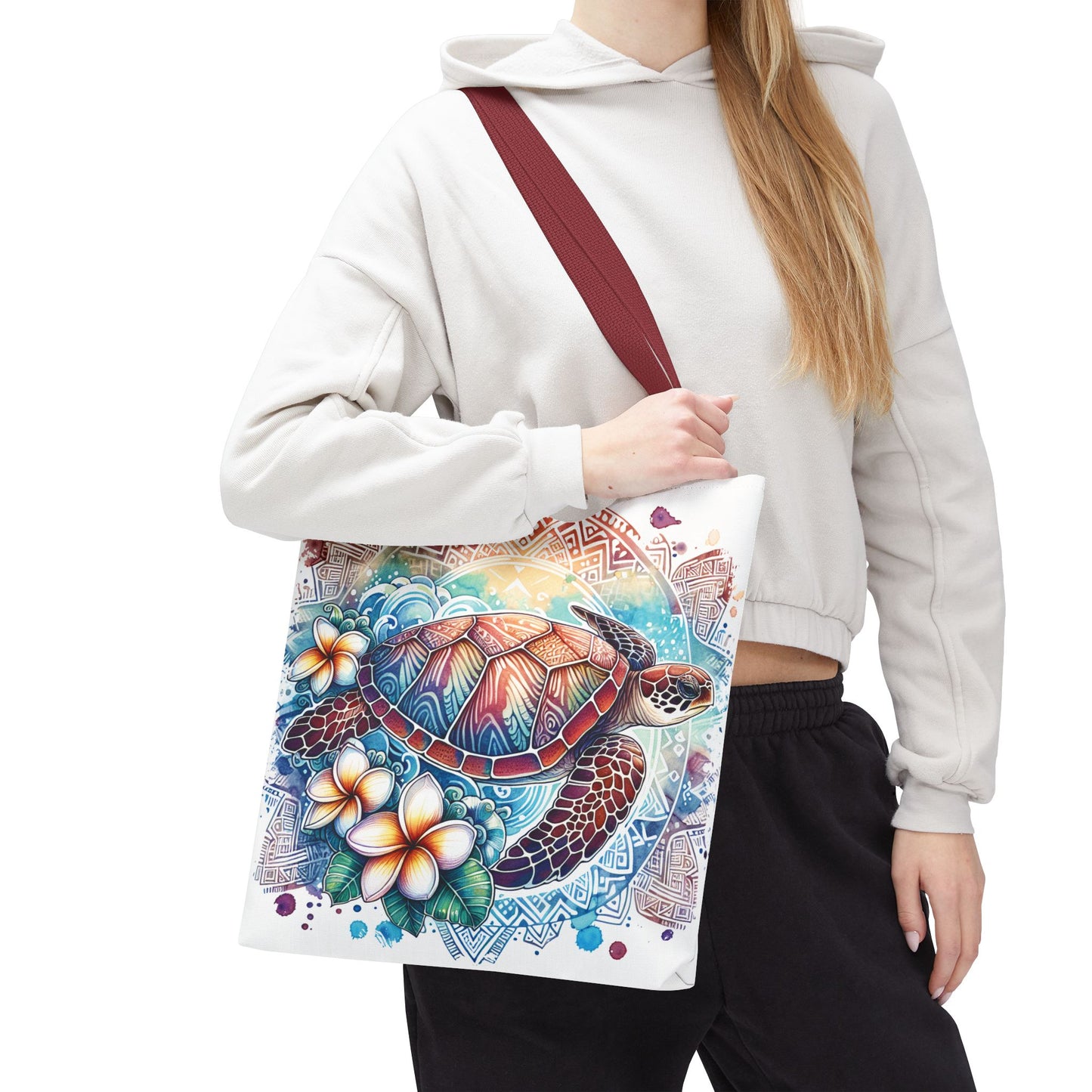 🐢 Tropical Sea Turtle Tote Bag – Coastal, Artistic & Practical 🌺