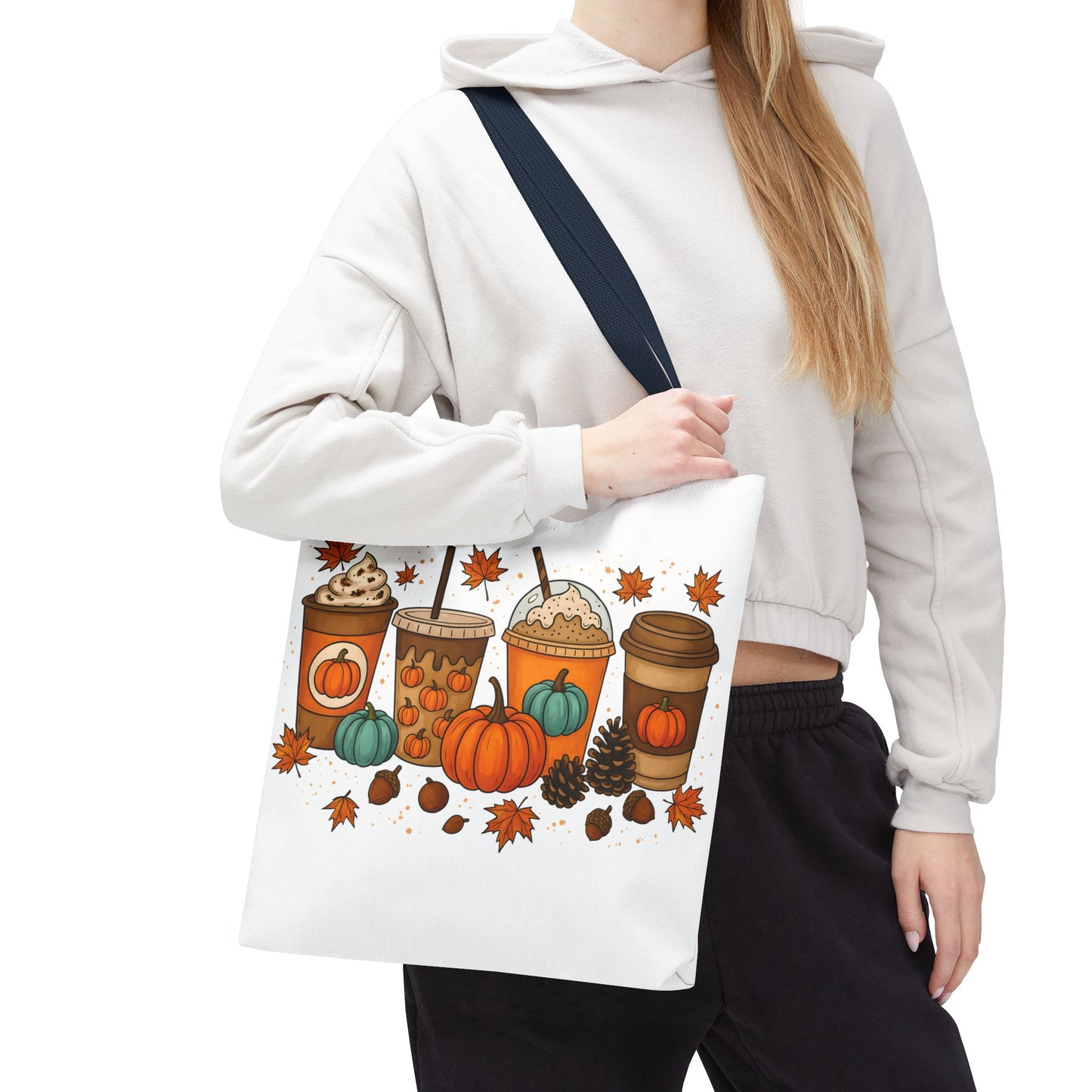 🎃 Pumpkin Spice Vibes Tote Bag – Sippin’ Cozy Fall in Style ☕🍂