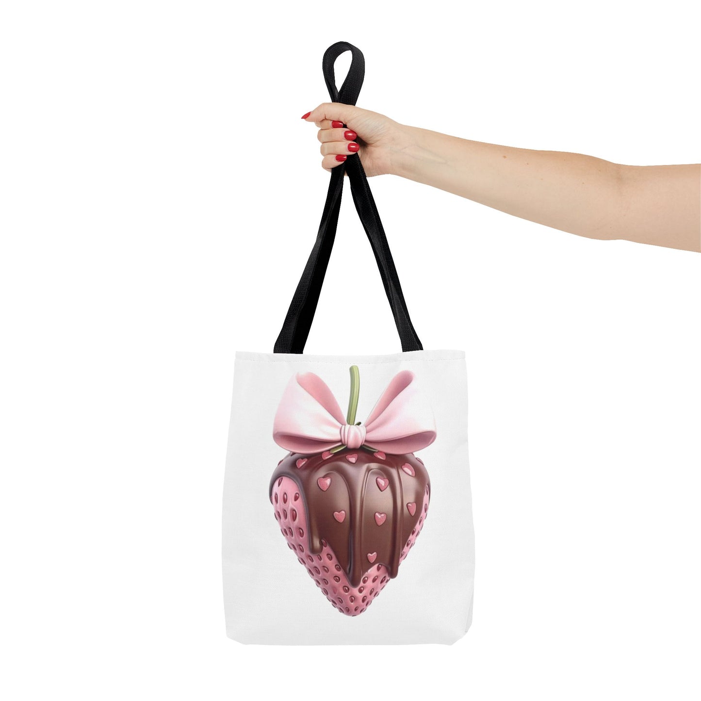 🍓 Chocolate-Dipped Strawberry Tote Bag – Sweet, Romantic & Practical 🍫